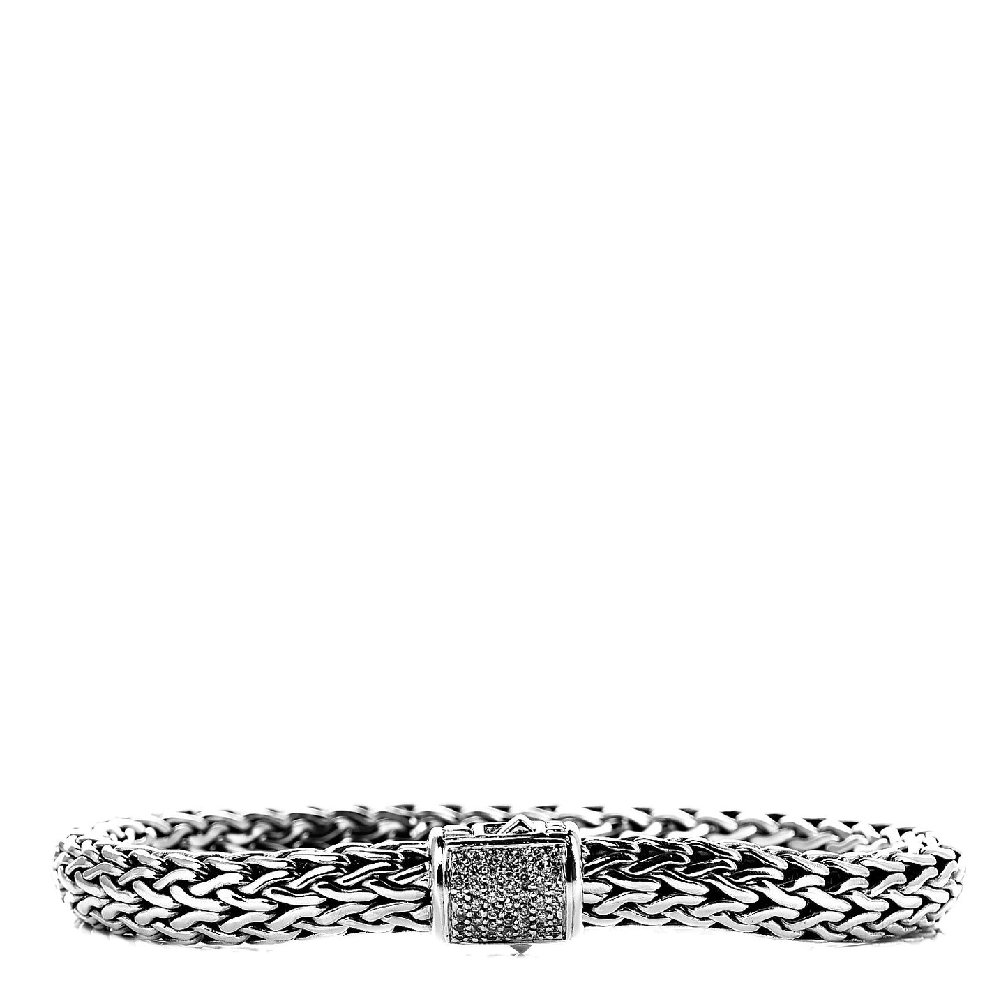 Sterling Silver Diamond 7.5mm Classic Chain Bracelet