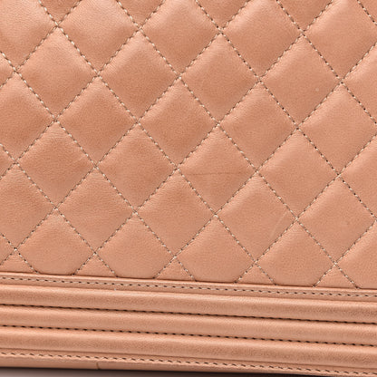Chanel Lambskin Quilted Large Boy Flap Dark Beige 19 of 22
