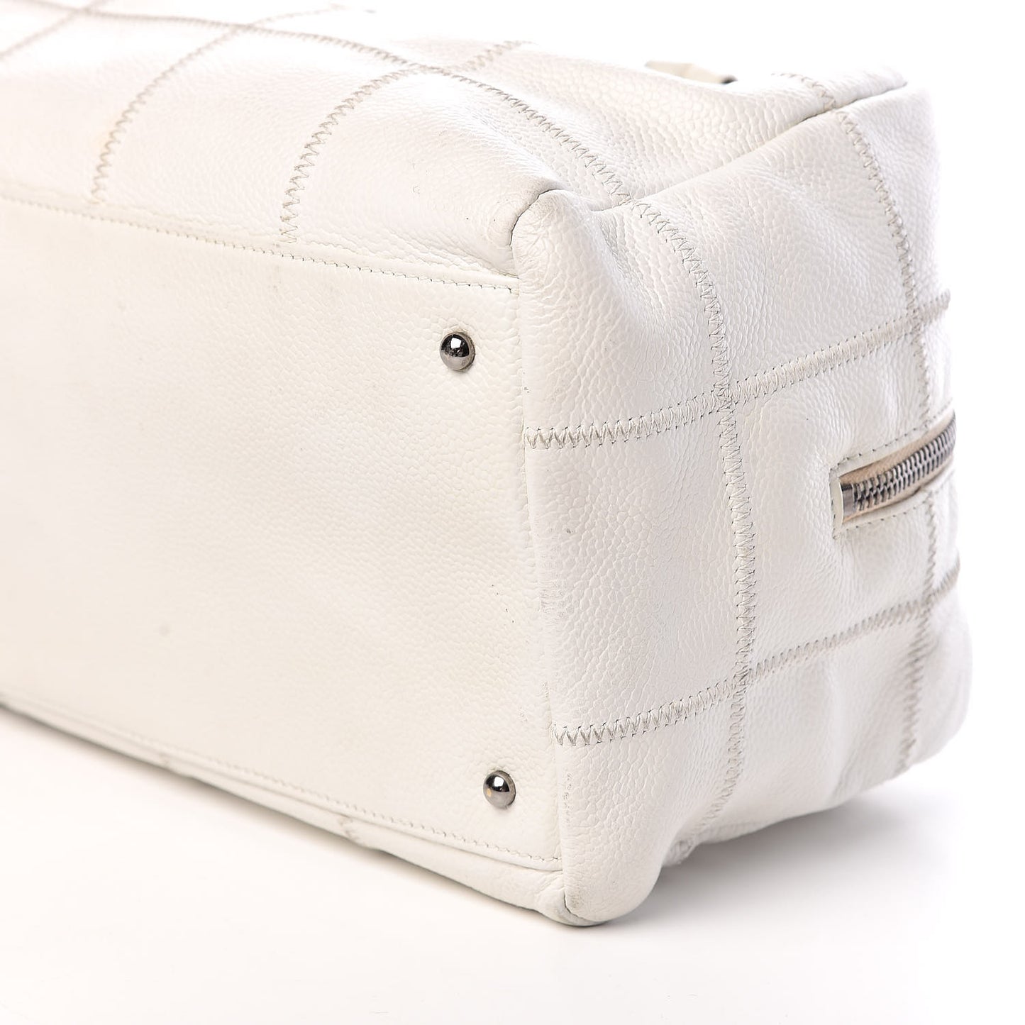 Caviar Square Stitched Bowler White