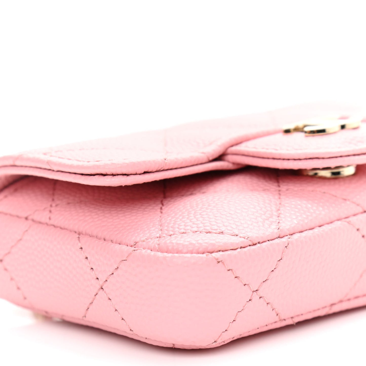 Caviar Quilted Mini Chain Belt Bag Light Pink