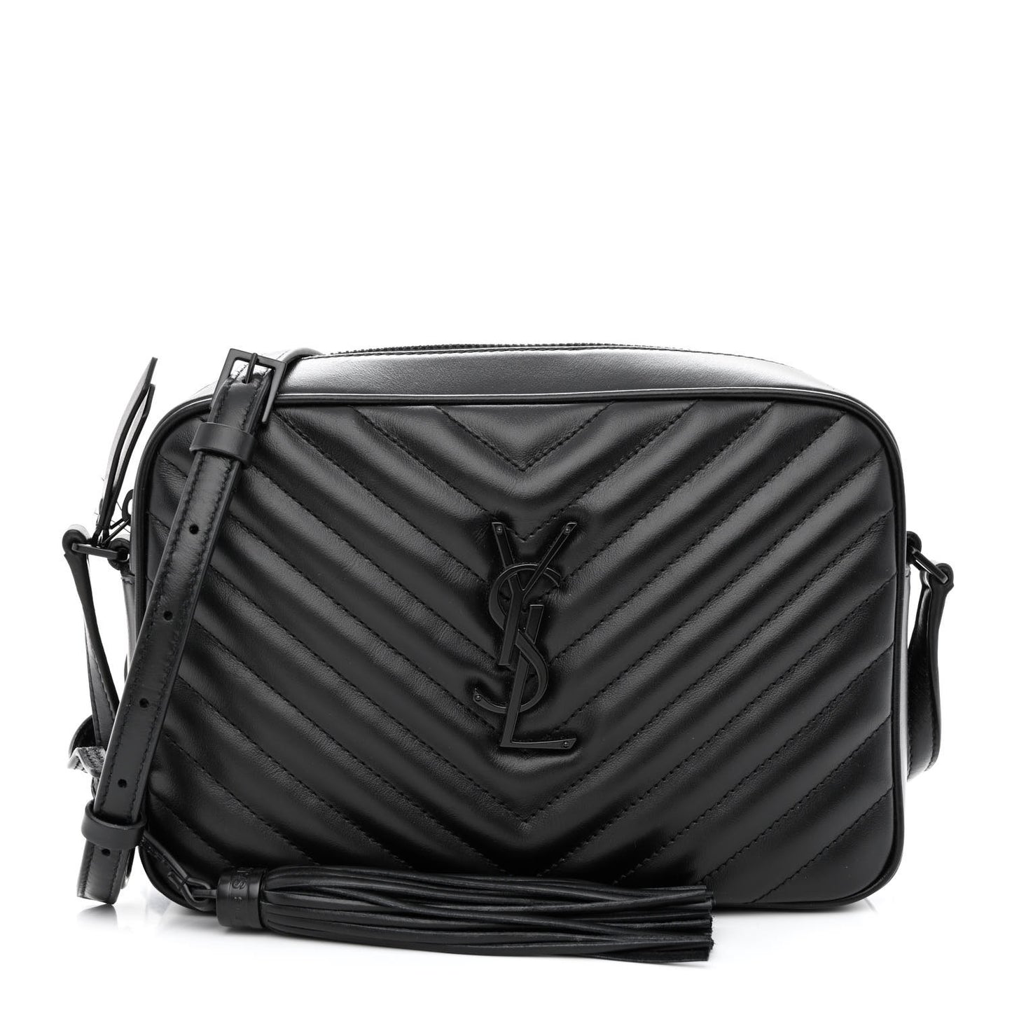 Calfskin Matelasse Monogram Monochrome Lou Camera Bag Black