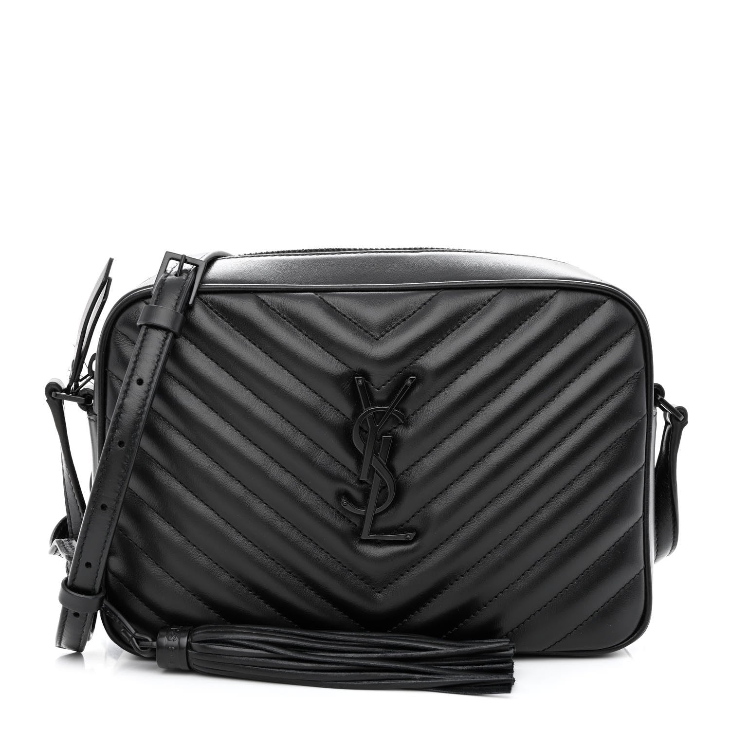 Saint Laurent Calfskin Matelasse Monogram Monochrome Lou Camera Bag Black 1 of 9