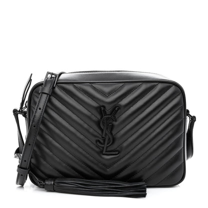 Saint Laurent Calfskin Matelasse Monogram Monochrome Lou Camera Bag Black 1 of 9