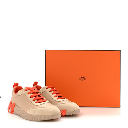 Hermes Goatskin Suede Bouncing Sneakers 36.5 Beige Sarrasin Sanguine 11 of 11