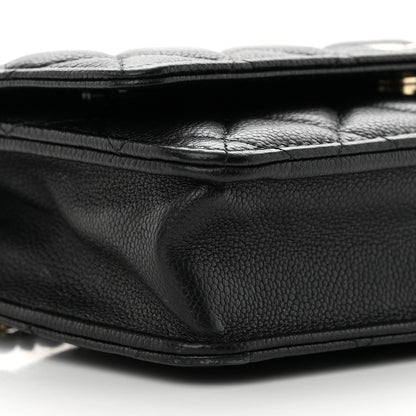 Chanel Caviar Quilted Tiny CC Wallet on Chain WOC Black 10 of 12