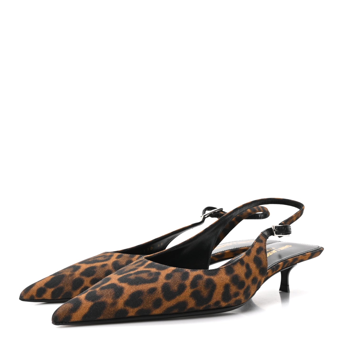 Canvas Leopard Print Quadria 30 Slingback Pumps 37 Manto Naturale