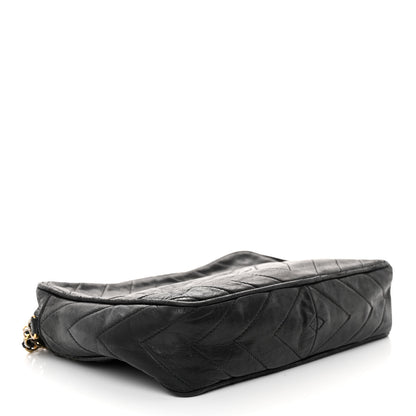 Chanel Lambskin Chevron Quilted Tassel Camera Case Black 4 of 11