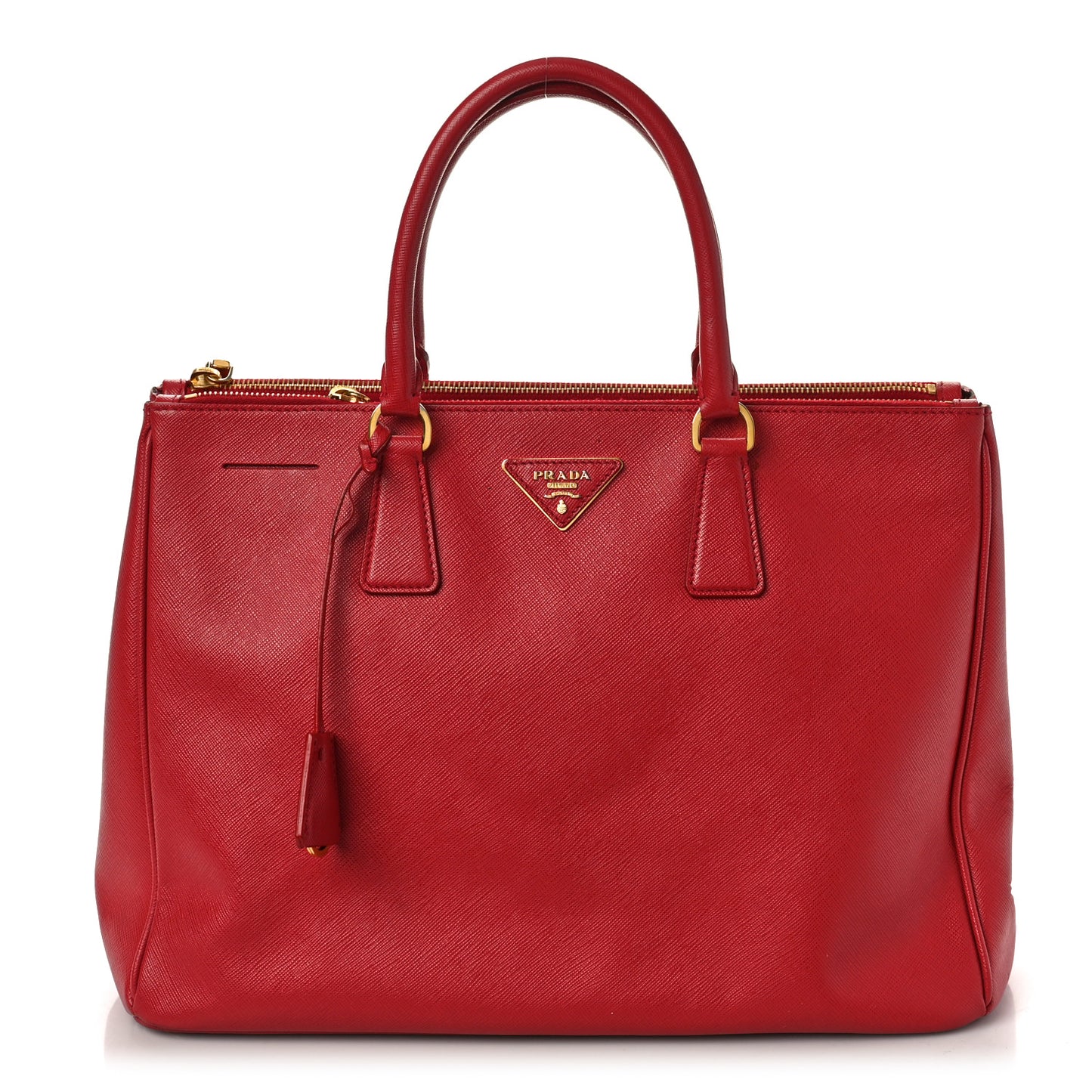 Saffiano Medium Galleria Double Zip Tote Fuoco