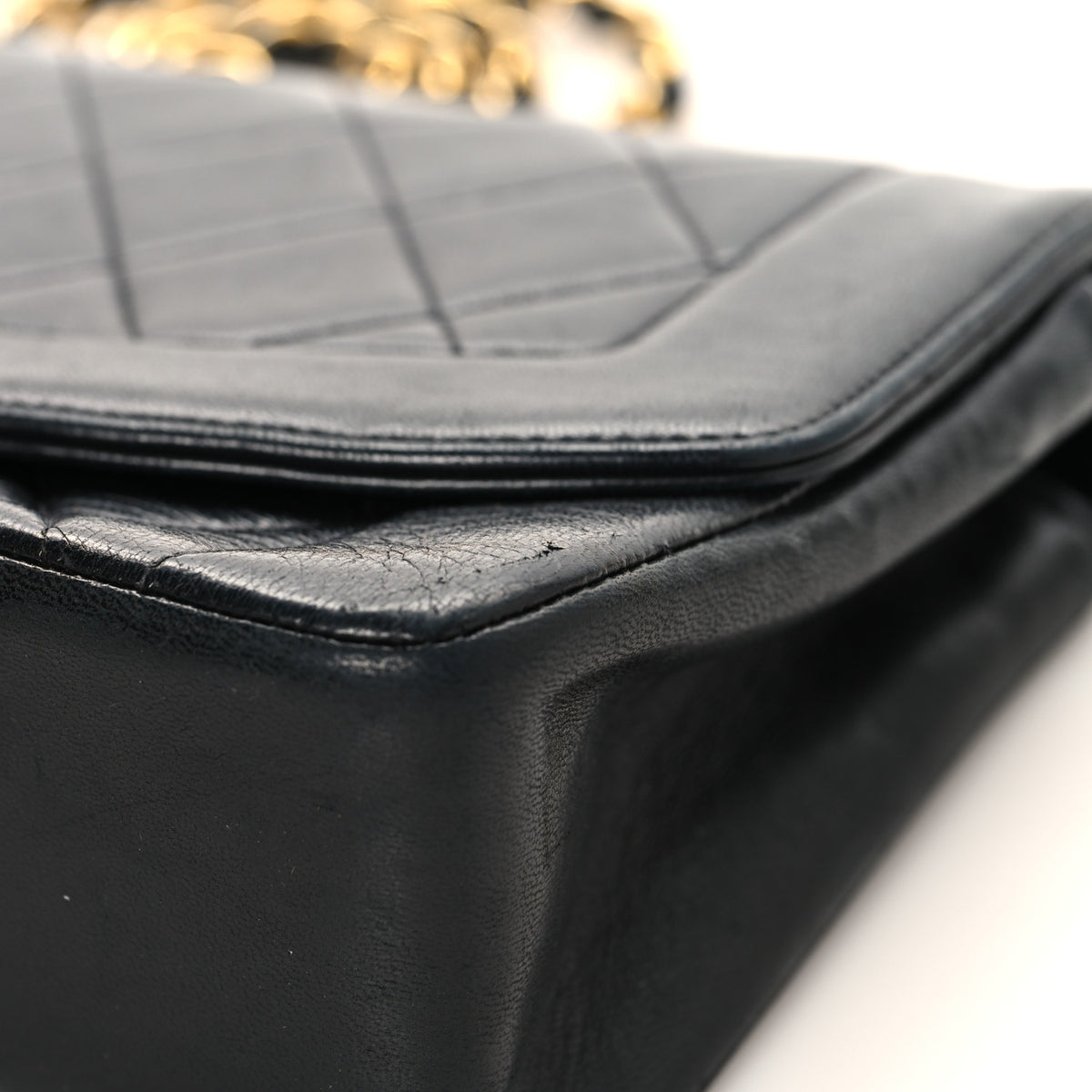 Lambskin Quilted Small Single Flap Black