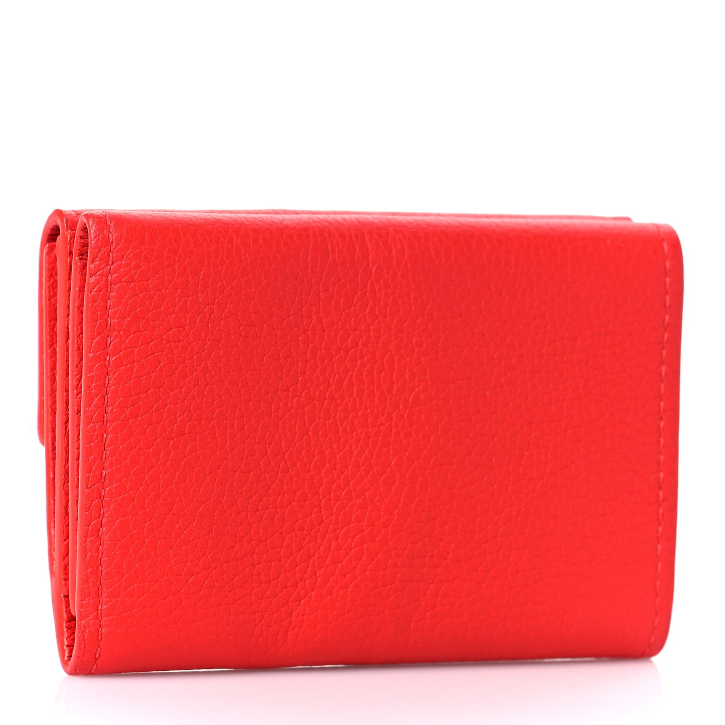 Soft Calfskin My Lockme Compact Wallet Poppy