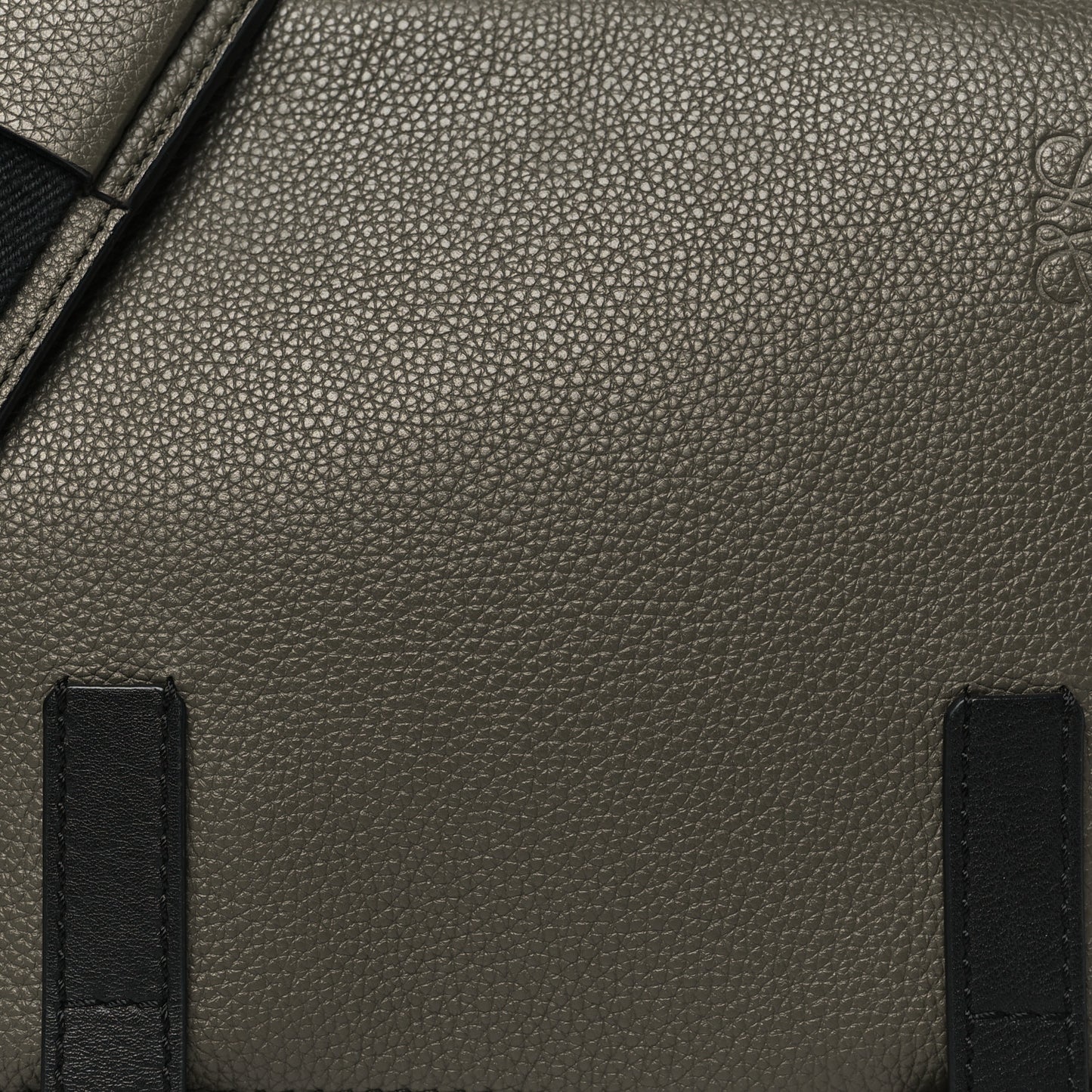 Soft Grained Calfskin XS Military Messenger Bag  Khaki Green Black