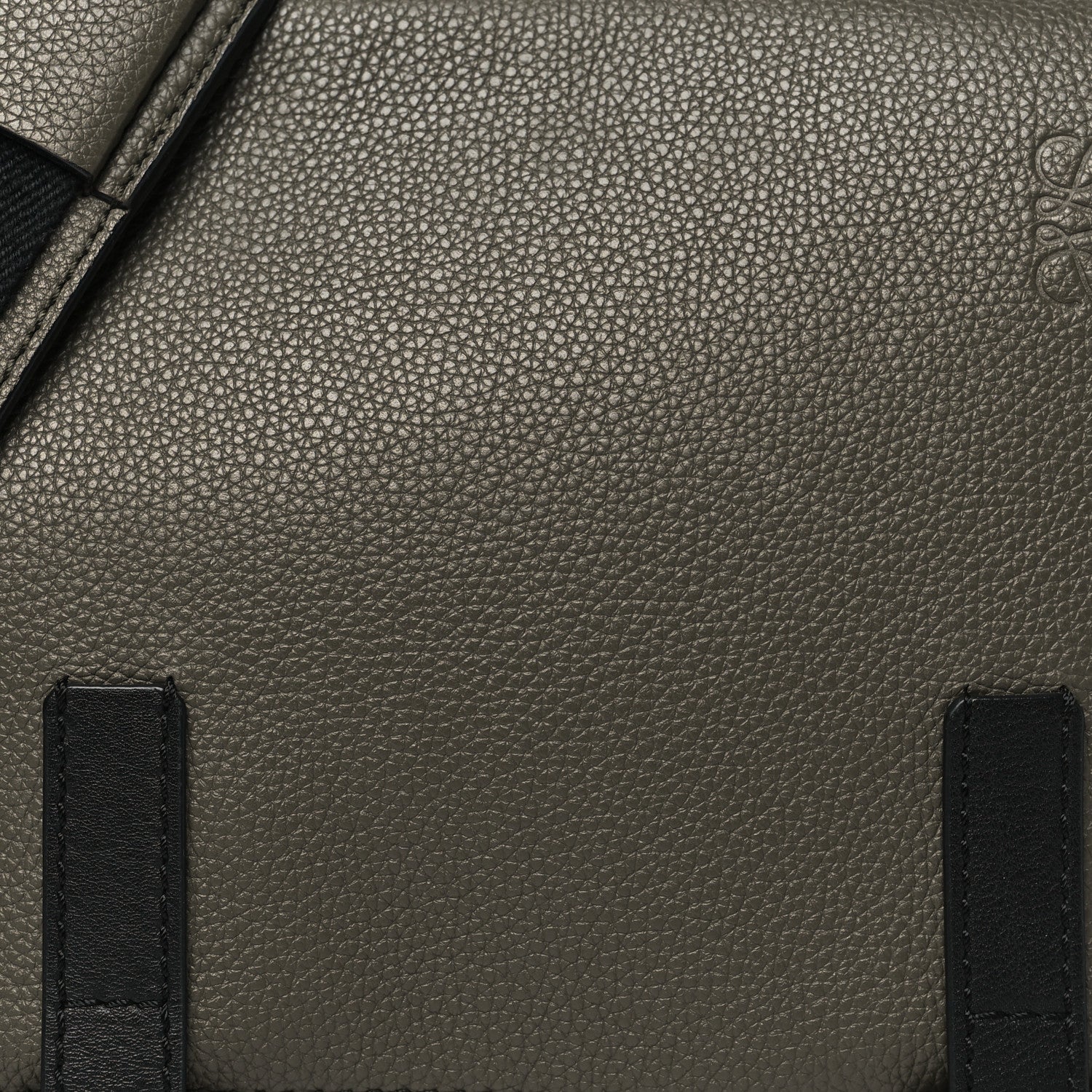 Loewe Soft Grained Calfskin XS Military Messenger Bag  Khaki Green Black 8 of 10