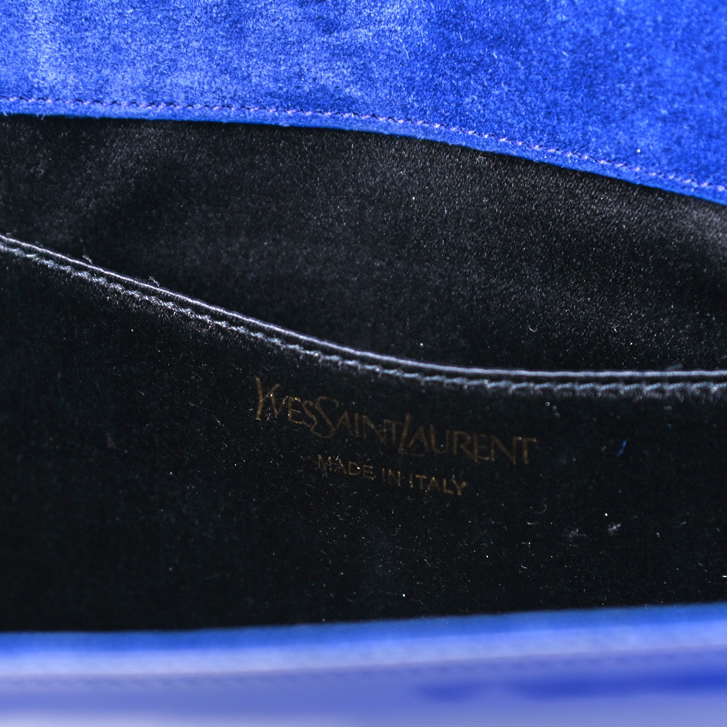 Saint Laurent Patent Calfskin Monogram Large Belle De Jour Clutch Royal Blue 6 of 8