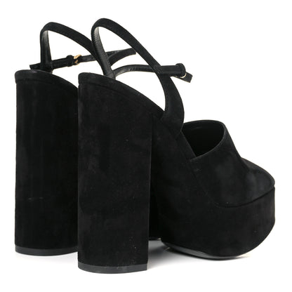 Saint Laurent Kid Scamosciato Kassia 95 Platform Pump 37.5 Black 4 of 9