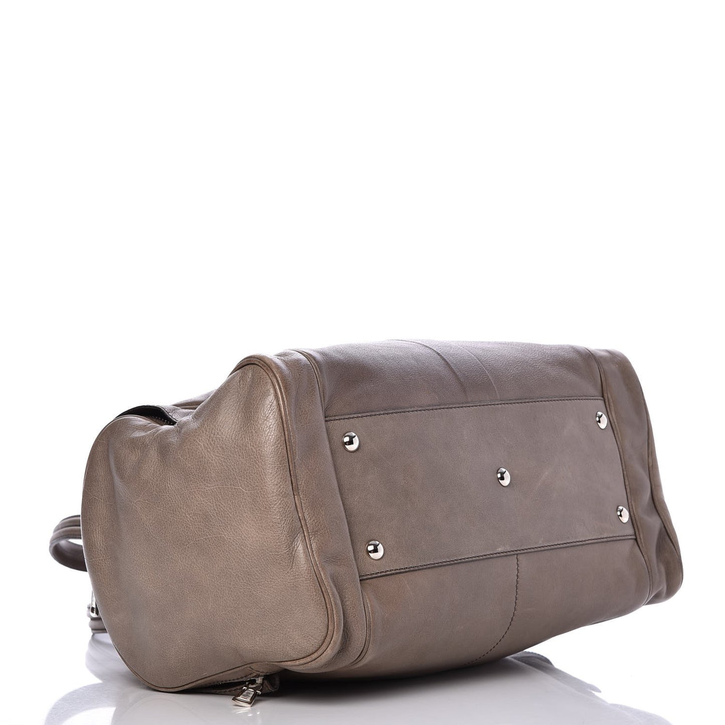 Calfskin Large Vanity Bowler Taupe