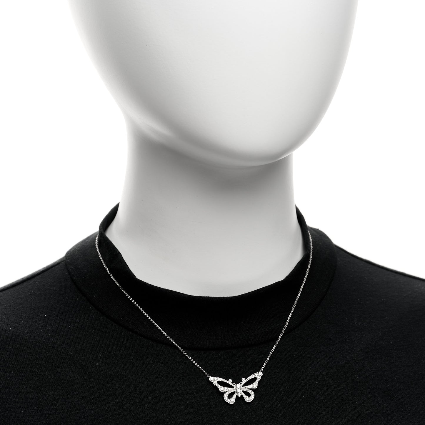 Platinum Diamond .45ctw Enchant Butterfly Necklace