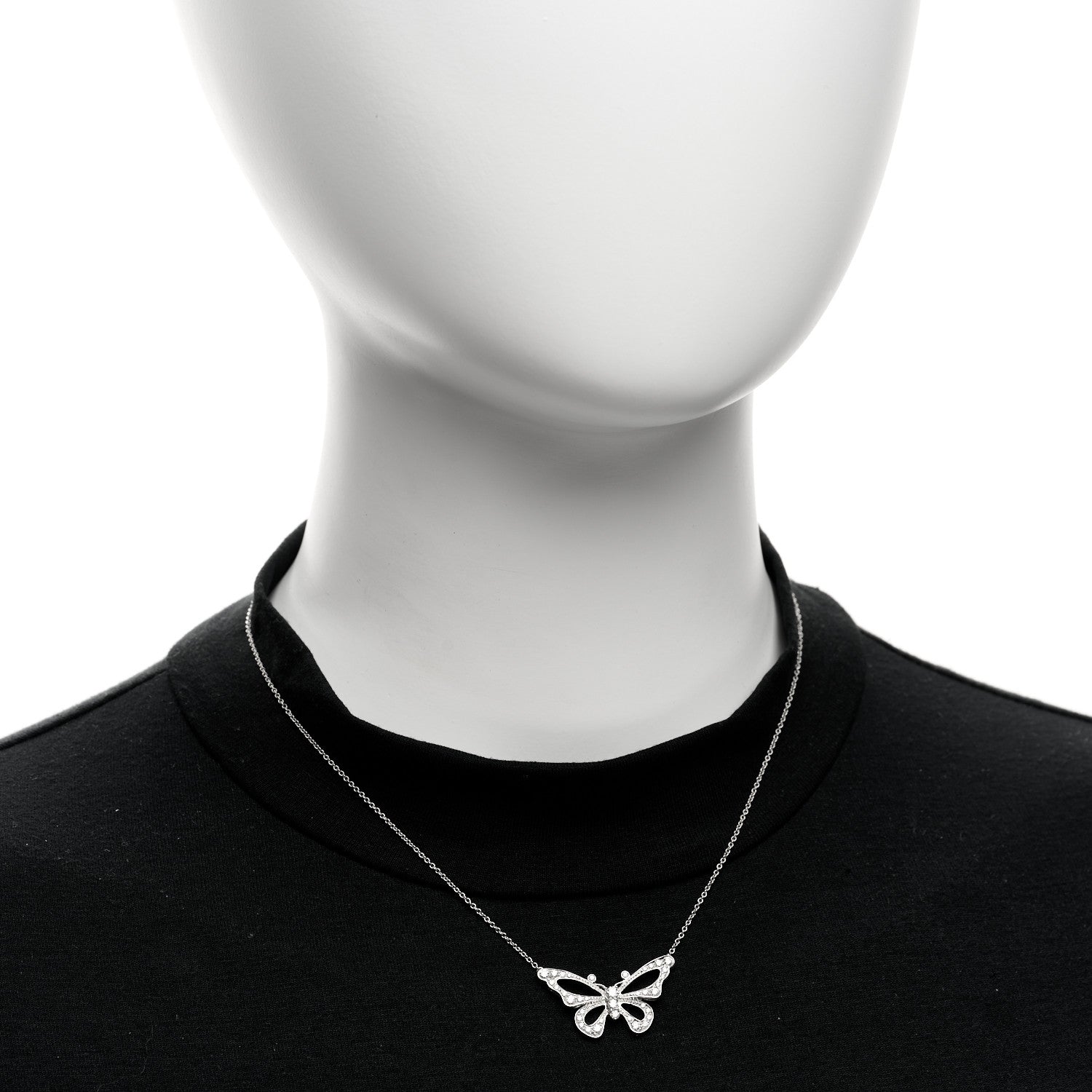 Tiffany Platinum Diamond .45ctw Enchant Butterfly Necklace 2 of 6