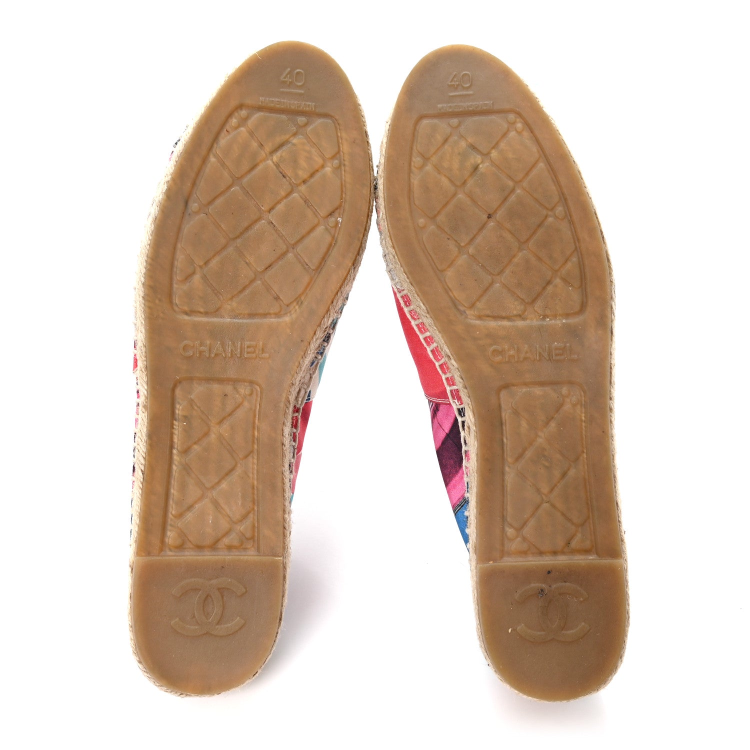 Chanel Fabric Patent CC Espadrilles 40 Multicolor Black 6 of 9
