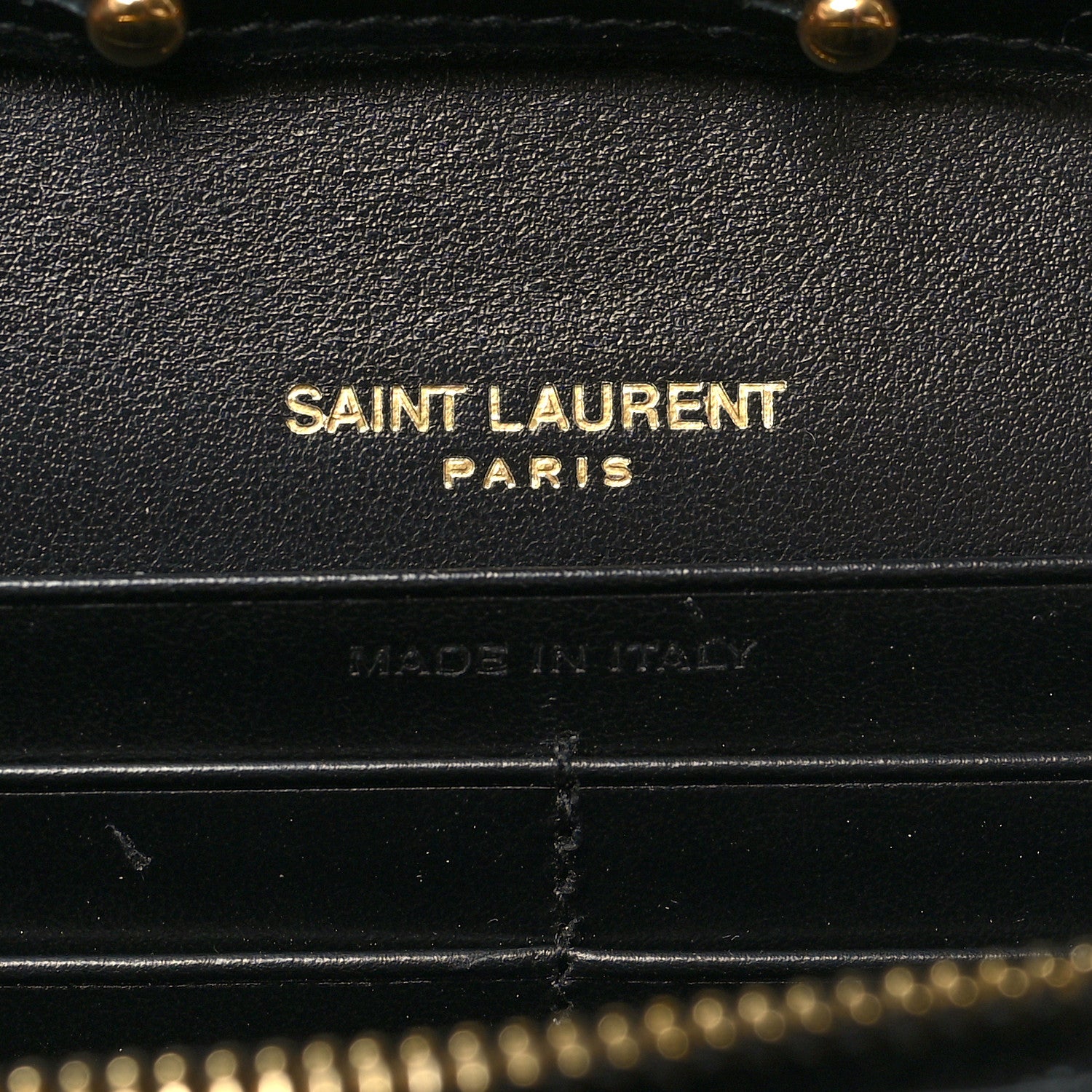 Saint Laurent Calfskin Crocodile Embossed Cassandre Wallet On Chain WOC Black 7 of 11