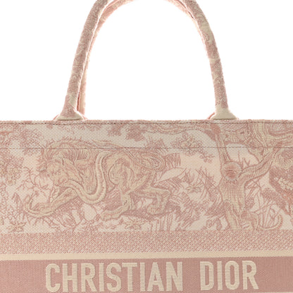 Christian Dior Canvas Toile De Jouy Embroidered Large Book Tote Pink 8 of 10