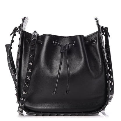 Valentino Garavani Vitello Rockstud Bucket Bag Black 1 of 8
