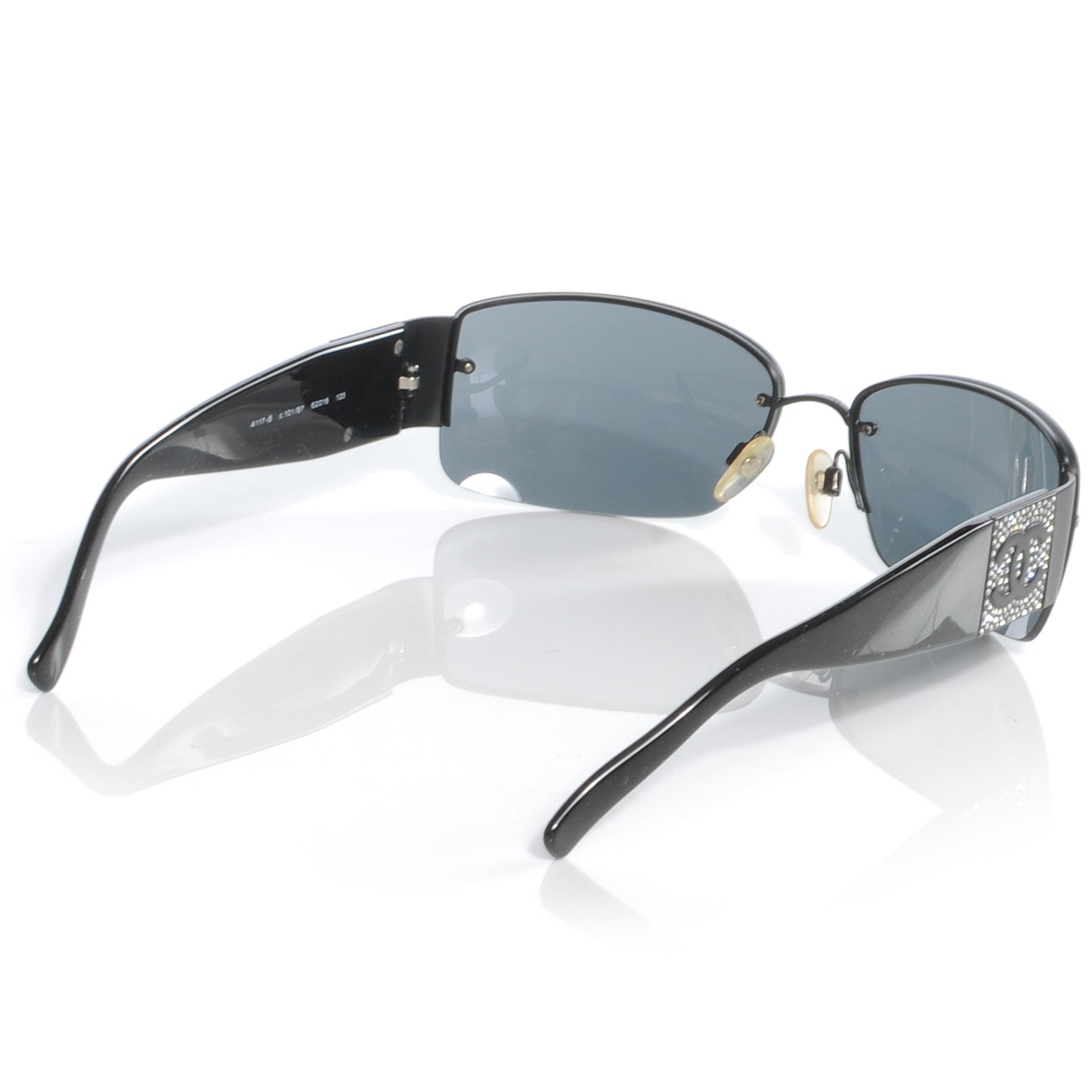 Crystal CC Logo Sunglasses 4117 B Black