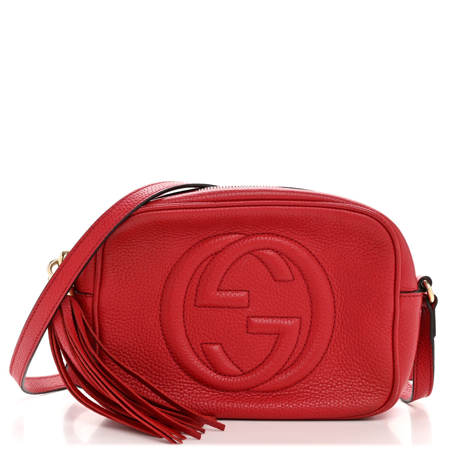 Gucci Pebbled Calfskin Small Soho Disco Bag Tabasco Red 1 of 12