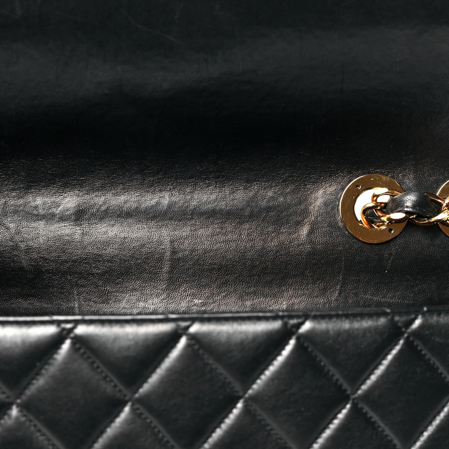 Lambskin Quilted Jumbo Single Flap Black
