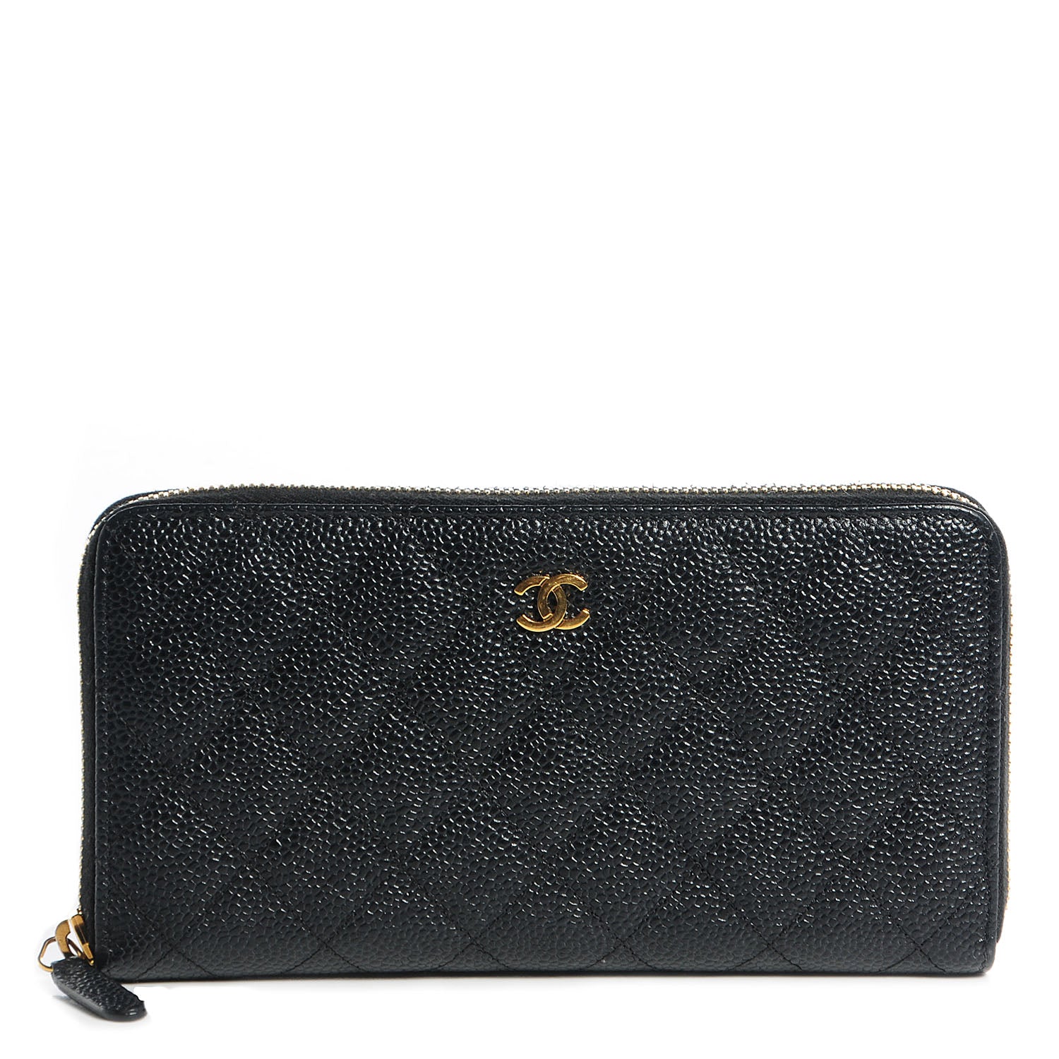 Chanel Caviar Quilted Large Gusset Zip Around Wallet Black 1 of 7