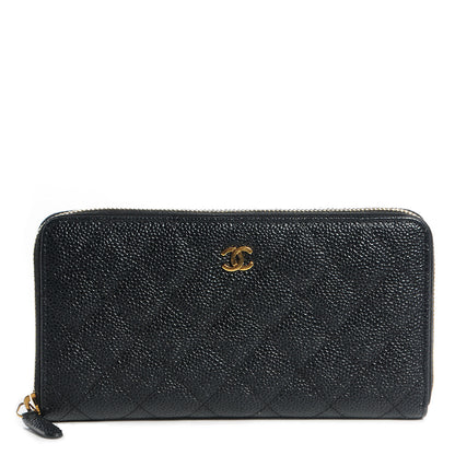 Chanel Caviar Quilted Large Gusset Zip Around Wallet Black 1 of 7