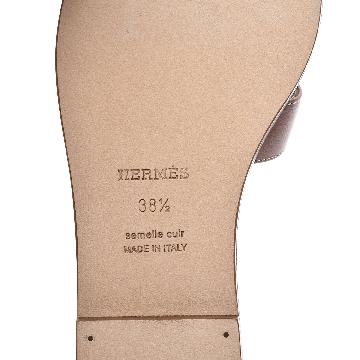 Hermes Box Calfskin Oran Sandals 38.5 Gold 9 of 11