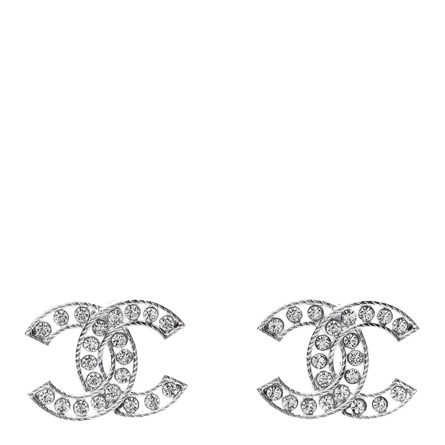 Crystal CC Earrings Silver