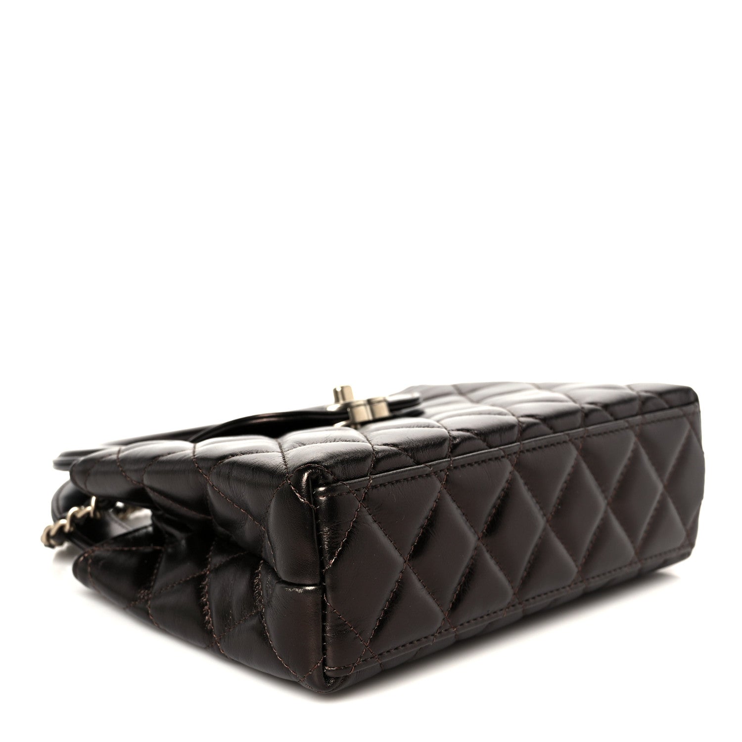Chanel Metallic Aged Calfskin Quilted Nano Kelly Shopper Light Brown 4 of 11