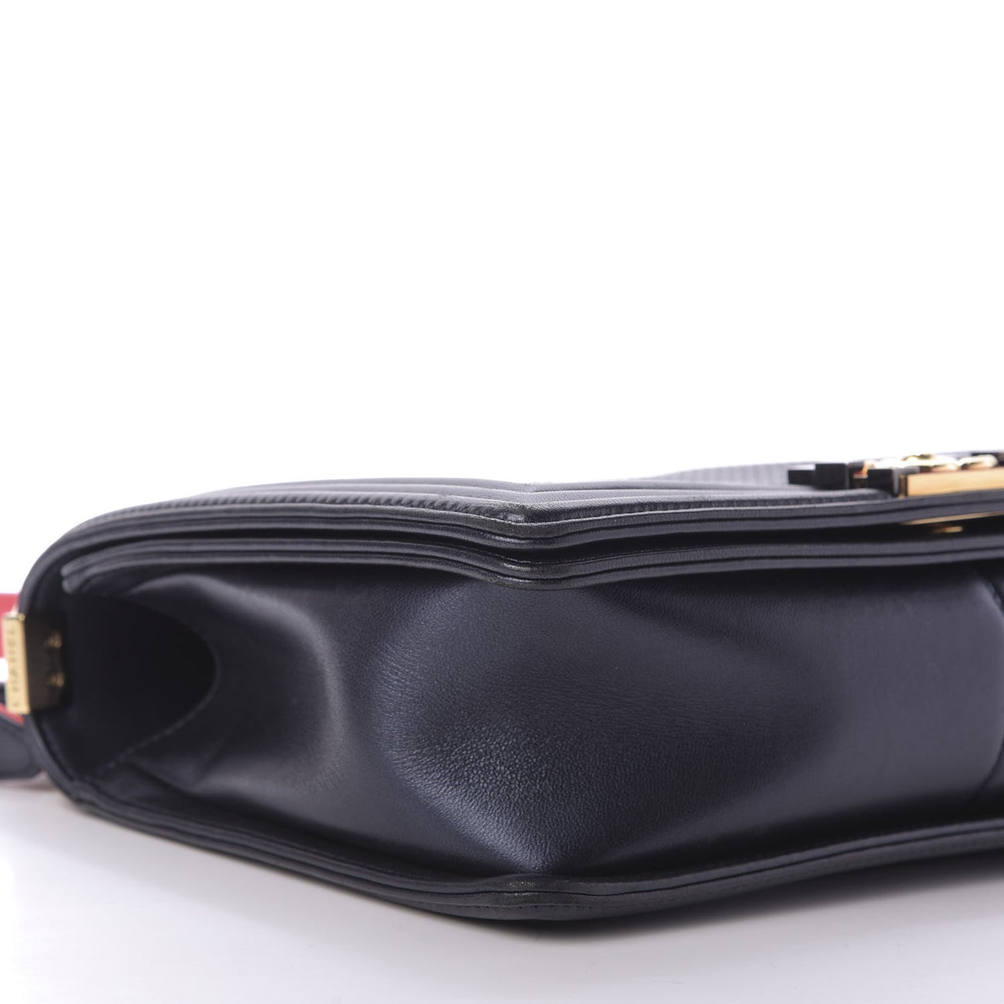 Lambskin Embossed New Medium Boy Cube Flap Navy