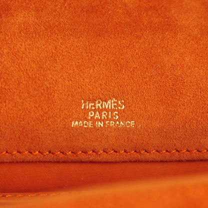 Hermes Veau Doblis Kelly Pochette Orange 10 of 16