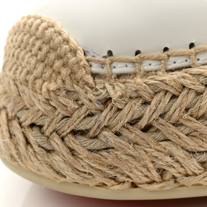 Christian Louboutin Toile Calfskin Espasneak Flat Sneaker 38 Ivory 8 of 11