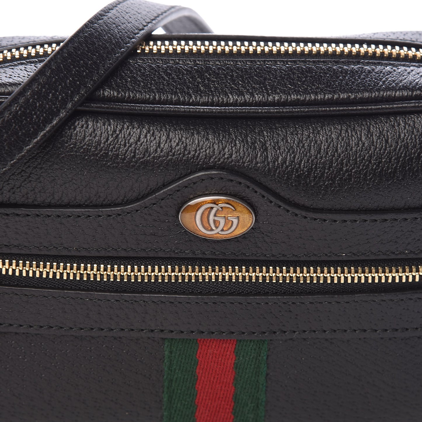 Calfskin Web Mini Ophidia Shoulder Bag Black