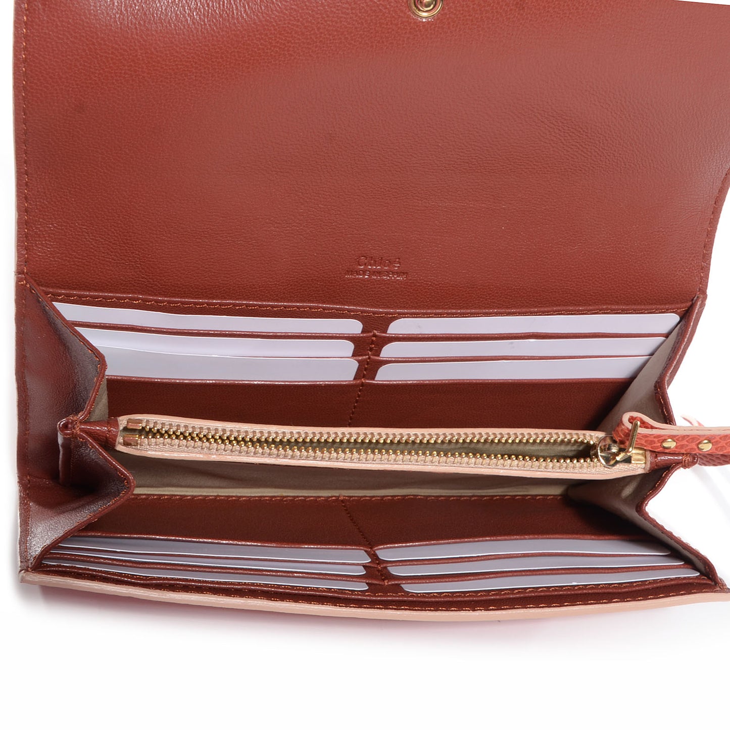 Lizard Embossed Bea Continental Flap Wallet Pink