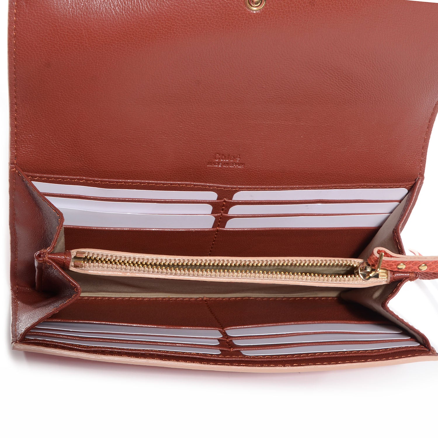 Chloe Lizard Embossed Bea Continental Flap Wallet Pink 8 of 8
