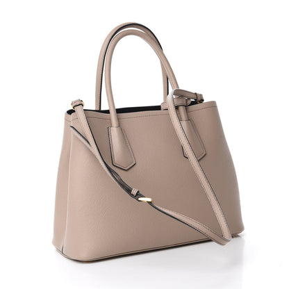 Prada Saffiano Cuir Small Double Bag Cammeo Black 4 of 11