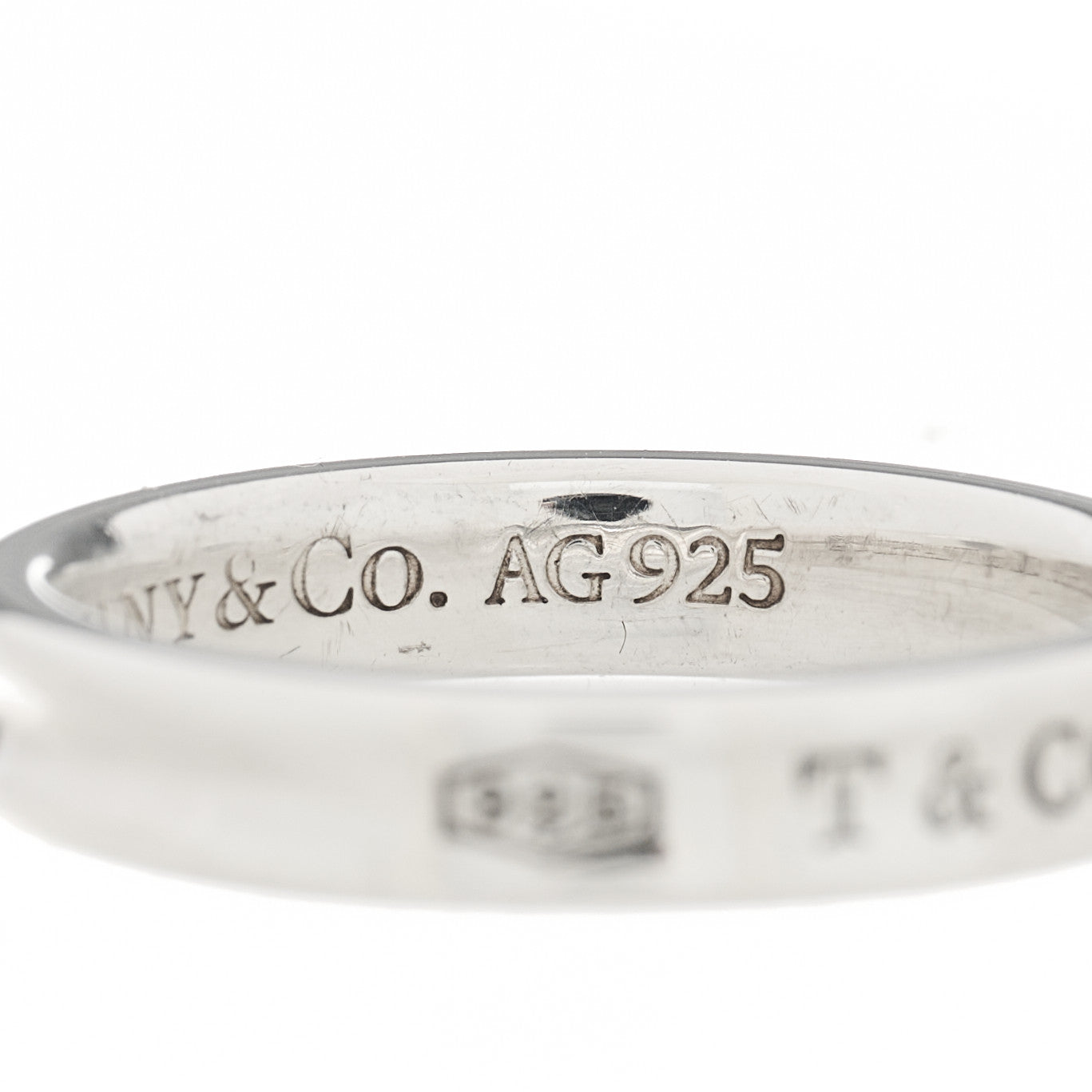 Tiffany Sterling Silver Narrow 1837 Band Ring 57 8 4 of 4