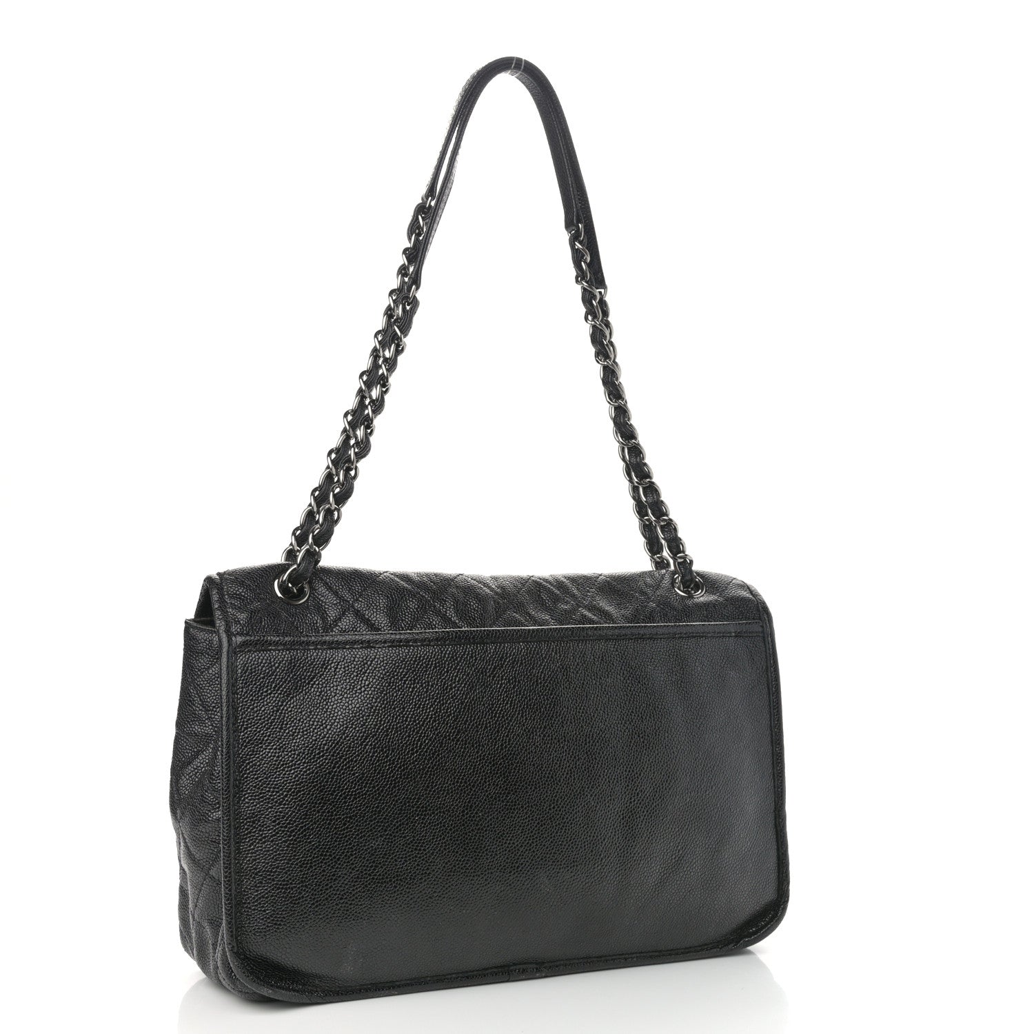 Chanel Grained Calfskin Large Natural Beauty Flap Black 3 of 12