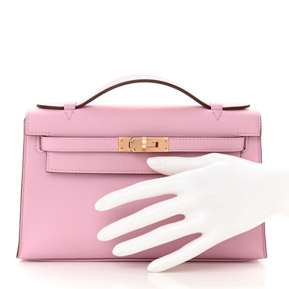 Hermes Swift Kelly Pochette Clutch Mauve Sylvestre 2 of 11