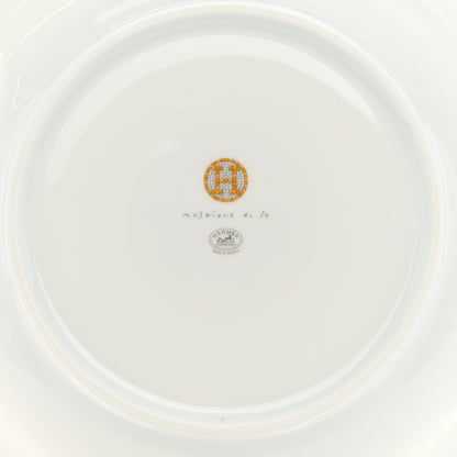 Hermes Porcelain Mosaique Au 24 Soup Bowl Gold 7 of 9