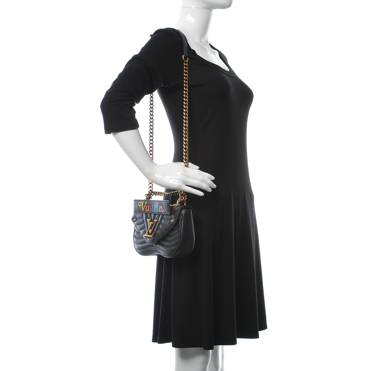 Louis Vuitton Calfskin New Wave Chain PM Black 2 of 13