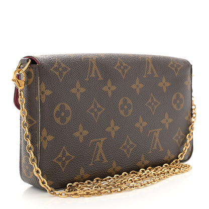 Louis Vuitton Monogram Pochette Felicie Chain Wallet Fuchsia 4 of 16