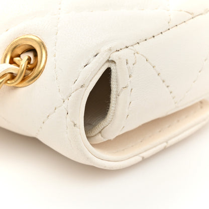 Chanel Lambskin Enamel Quilted Mini Chain Belt Bag White 18 of 19