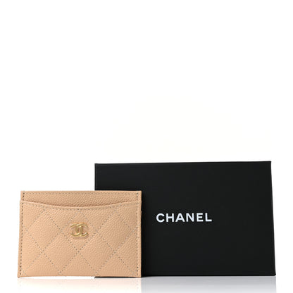 Chanel Caviar Quilted Card Holder Beige 11 of 11