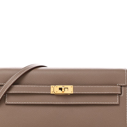 Hermes Evercolor Kelly Wallet To Go Etoupe 7 of 10