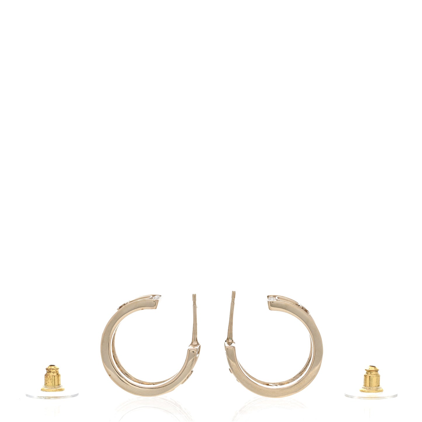 Metal Crystal Bow-tiful CC Hoop Earrings Gold